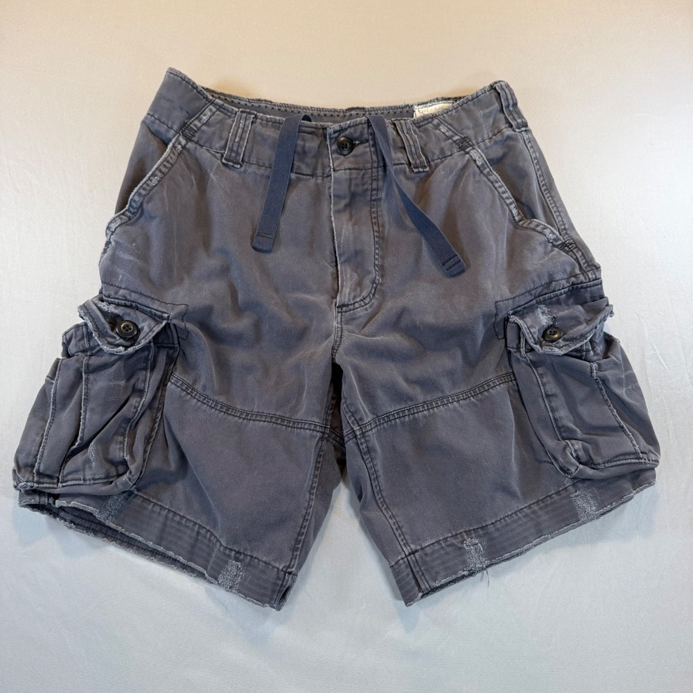 Abercrombie Vintage Grey Cargo Shorts 16 Boys XS Mens Gorpcore Grunge Y2K Street